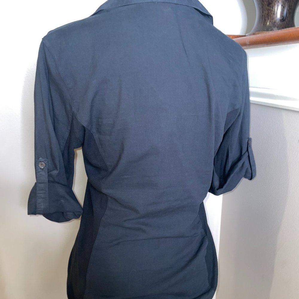 James Perse Contrast Ribbed Surplus Shirt - Picture 3 of 5